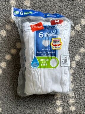Hanes NWT Boy’s White Briefs 6-Pack - SIZE Medium 8-10
